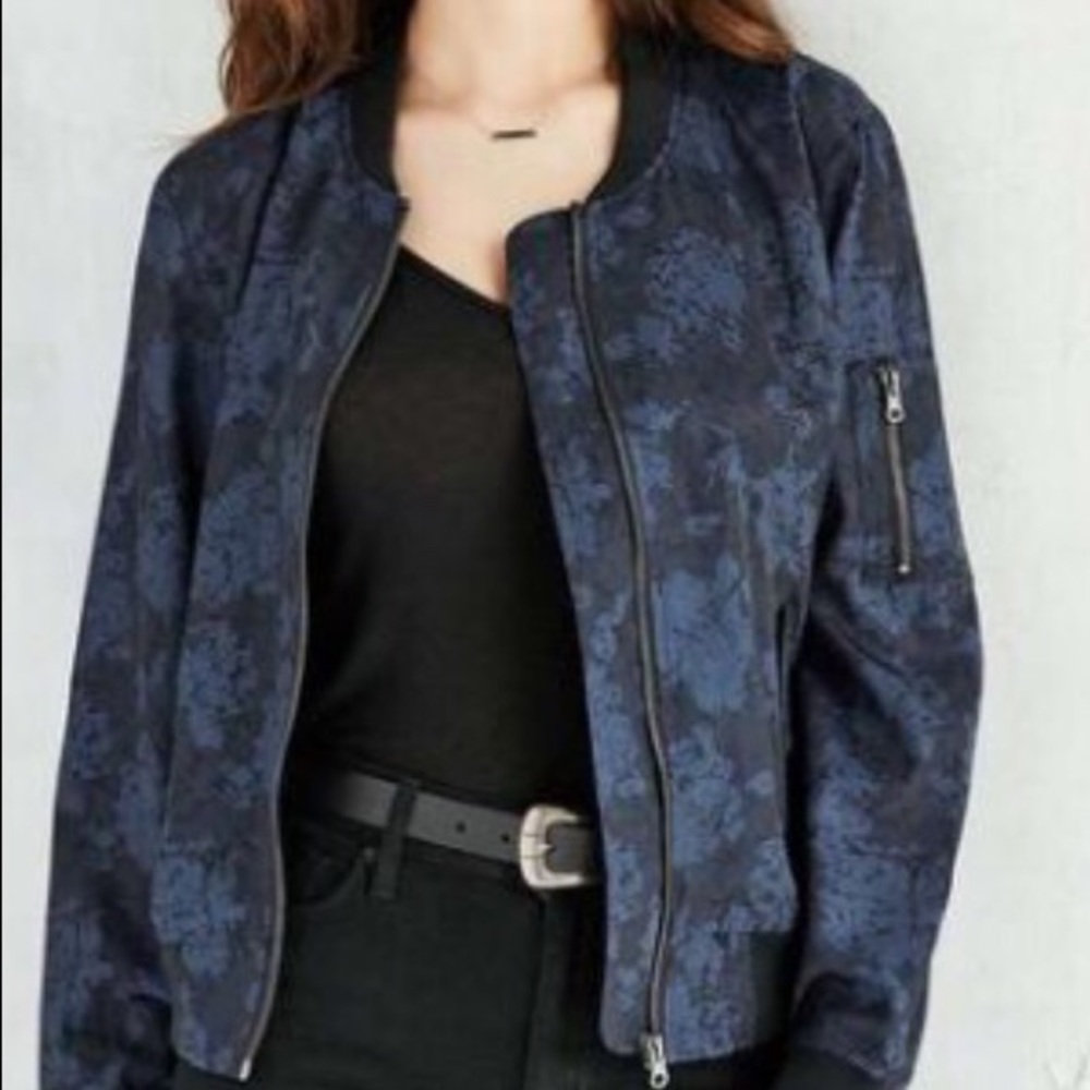 Silence+Noise Urban Outfitters Blue Bomber Jacket